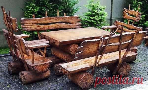 садовая мебель из бревен своими руками – Google Поиск