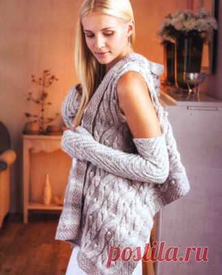 Безрукавки и жилеты спицами для женщин схемы вязания с описанием