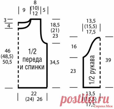 Ажурный джемпер с укороченными рукавами - Вязание спицами - Страна Мам