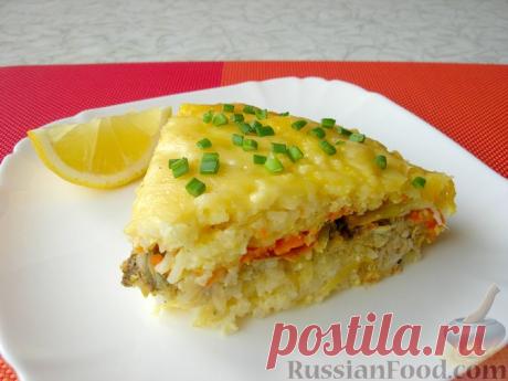 Рецепт: Рисовая запеканка с рыбой и овощами на RussianFood.com