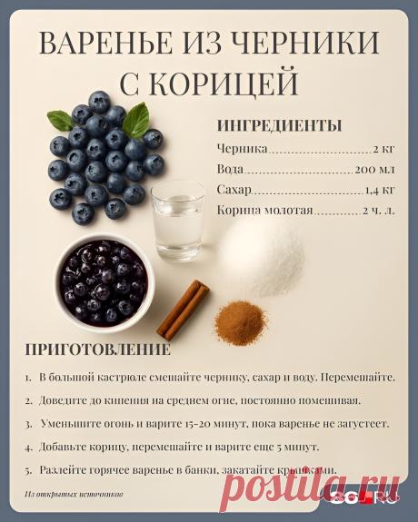 Варенье из черники с корицей