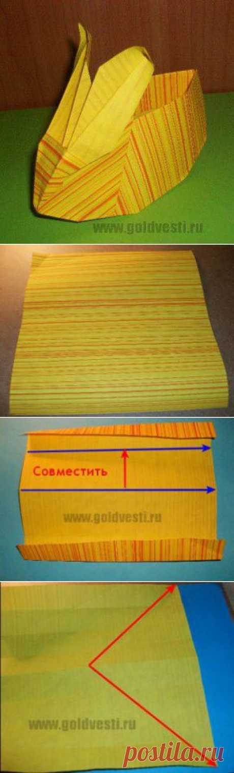 Коробочка зайчик из бумаги