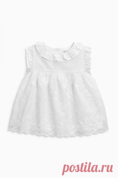 Купить Белая блузка с вышивкой (3 мес.-6 лет) from Next Russia