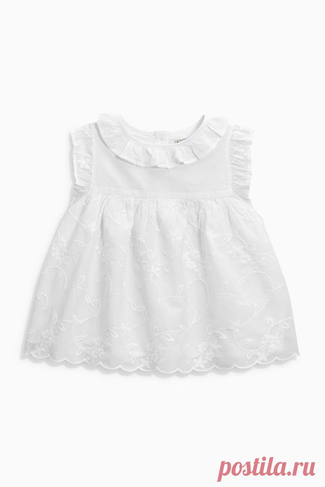 Купить Белая блузка с вышивкой (3 мес.-6 лет) from Next Russia