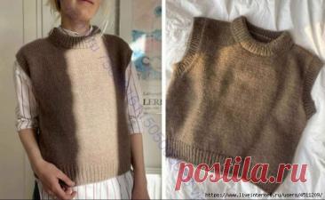 Безрукавка спицами. МК