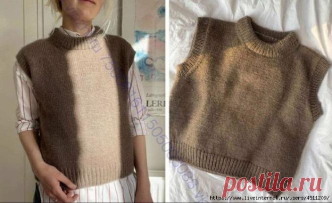 Безрукавка спицами. МК