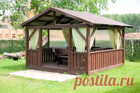 Красивые беседки для дачи из дерева (48 фото)