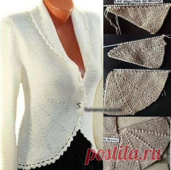 ЖАКЕТ ПЛАТОЧНОЙ ВЯЗКОЙ
Размеры: S - M - L - XL – XXL - XXXL
Измерения:
Объем груди: 84-92-100-110-120-134 см
Длина: 54-56-58-60-62-64 см

Потребуется:
• Пряжа DROPS Fabel от Garnstudio: 400-400-450-500-550-600 г – цвет 905 (черно-белая секционная пряжа), 50-50-50-50-100-100 г - цвет 200 (серый)
• Прямые спицы DROPS 3 мм – или размер, необходимый для плотности 24 п. х 48 р. платочной вязкой = 10*10 см
• Крючок DROPS 4 мм – для обвязки.
• Пуговицы DROPS № 536: 2 шт.

-------...