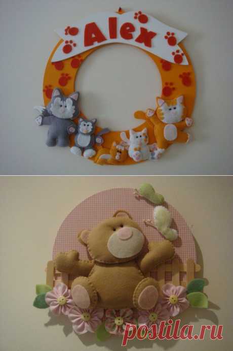 Поделки из фетра для украшения детских комнат от Paula Futema | Умелые ручки