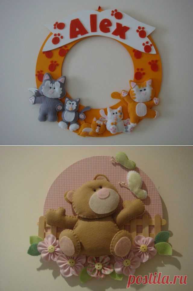 Поделки из фетра для украшения детских комнат от Paula Futema | Умелые ручки