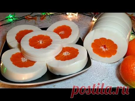 Новогодний Десерт "Мандарины в снегу" - Без выпечки!