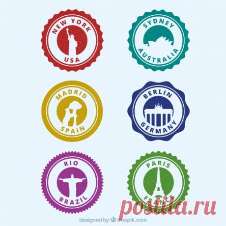Коллекция красочных круглых городских марок Более миллиона свободных векторов, PSD, фотографии и бесплатные иконки. Эксклюзивные халявы и все графические ресурсы, которые необходимые для ваших проектов