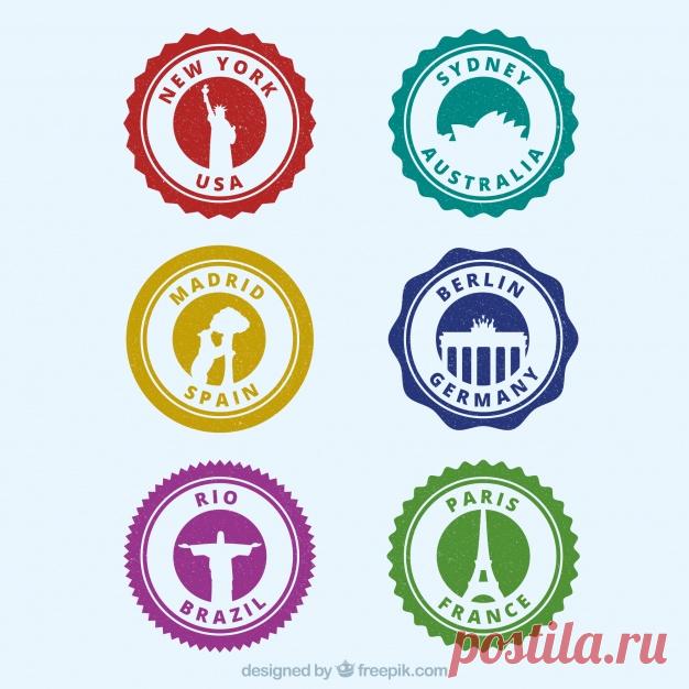 Коллекция красочных круглых городских марок Более миллиона свободных векторов, PSD, фотографии и бесплатные иконки. Эксклюзивные халявы и все графические ресурсы, которые необходимые для ваших проектов