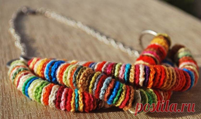 Украшения из остатков пряжи. Крючком. / KNITLY.com - блог о рукоделии, мастерклассы