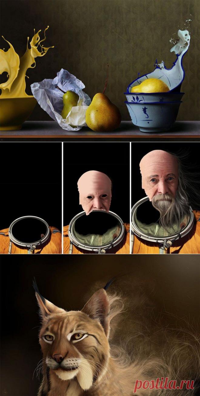 (+1) комм - Художник рисует необыкновенные картины пальцем на iPad | Улетные картинки