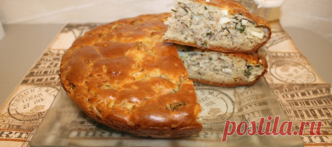 Рыбный пирог с рисом