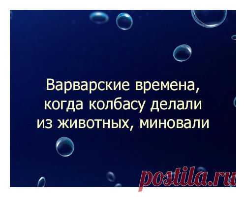 Варварские времена, когда колбасу делали из животных, миновали – популярные мемы на сайте idaprikol.ru
