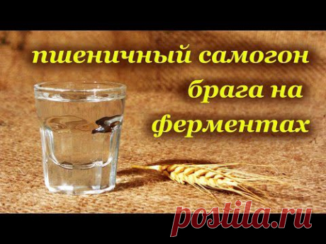 Пшеничный самогон, брага на ферментах способом холодного осахаривания - YouTube