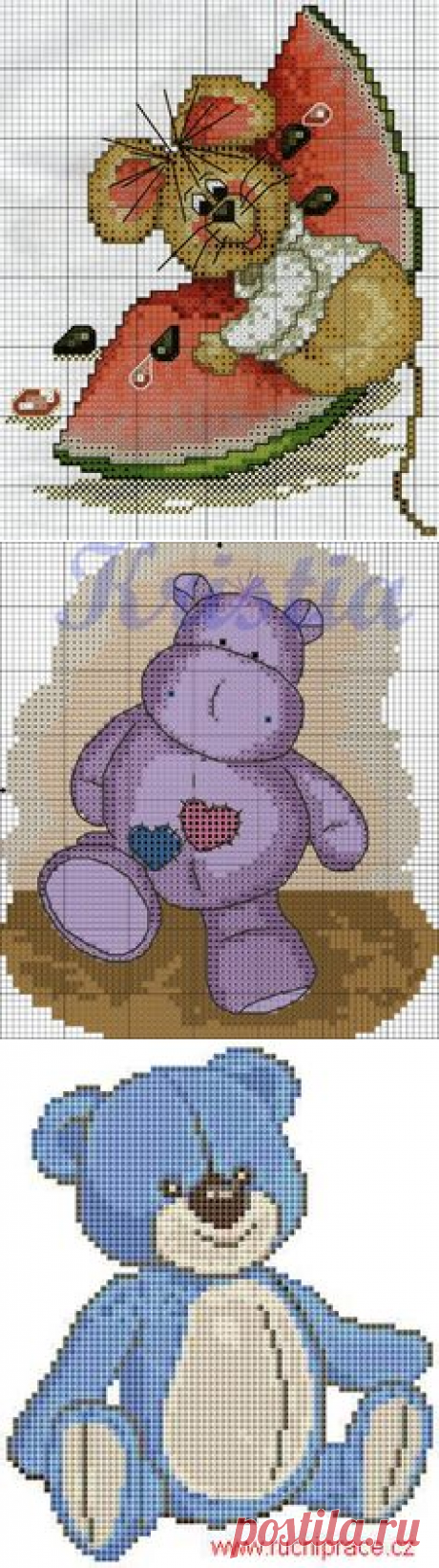(128) Cross-stitch Puppy.. no color chart available, just use pattern chart as you color guide... or choose your own colors. | punto de cruz