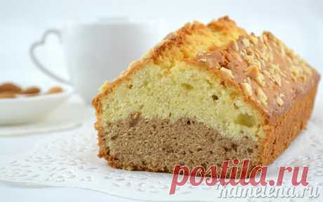 Двухслойный кекс с орехами