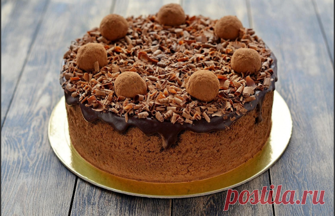 мега, мега шоколадный торт "Трюфель"....Торт  без муки.