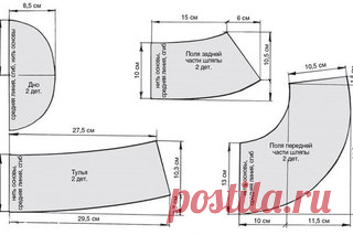 Как сшить шляпу с полями

Для этого выкраиваем детали шляпы в количестве, указанном на чертежах.

Чертежи лекал деталей шляпы выполнены с припусками на швы 1 см.
Показать полностью…