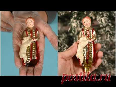 Реставрация елочной игрушки СССР/ Аленушка с козленком от Культигрушки - YouTube