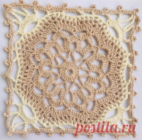 Большой квадрат с оригинальным узором | Школа Вязания Ирины Невзоровой | Яндекс Дзен