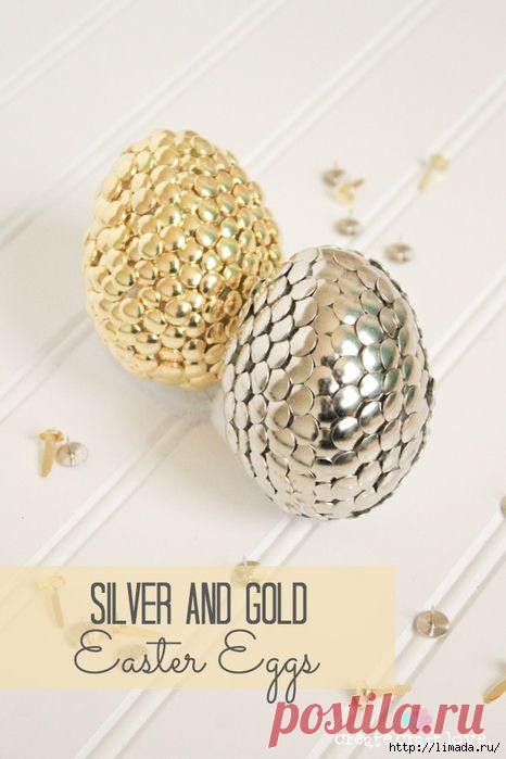 золотое и серебряное пасхальное яйцо .