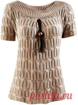 Туника с интересным узором, который прекрасно подойдет для любого изделия.
Описание от Тигры Львовны:
Сделать , заработок 1х1 , и потом разобрать петли под резинку 3х3,
вязать 14 рядов ( приблизительно )
1 2 3 4
..!!!...!!!...!!!...!!!...! ЗФ
!!...!!!...!!!...!!!...!!!. ПФ
теперь трехигольным декером снимать петли с передней фантуры и перевешивать их на заднюю фантуру, причем на 2 и на 4, т.е. схематично: мы берем 