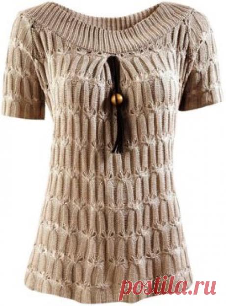 Туника с интересным узором, который прекрасно подойдет для любого изделия.
Описание от Тигры Львовны:
Сделать , заработок 1х1 , и потом разобрать петли под резинку 3х3,
вязать 14 рядов ( приблизительно )
1 2 3 4
..!!!...!!!...!!!...!!!...! ЗФ
!!...!!!...!!!...!!!...!!!. ПФ
теперь трехигольным декером снимать петли с передней фантуры и перевешивать их на заднюю фантуру, причем на 2 и на 4, т.е. схематично: мы берем "2 " и "4" группу петель, именно на них мы перевешиваем иглы с передней фантуры ,