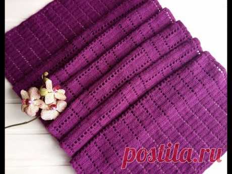 Палантин "Элеганто"//МК крючком для начинающих,в технике филейной сетки//Palantine "Eleganto".