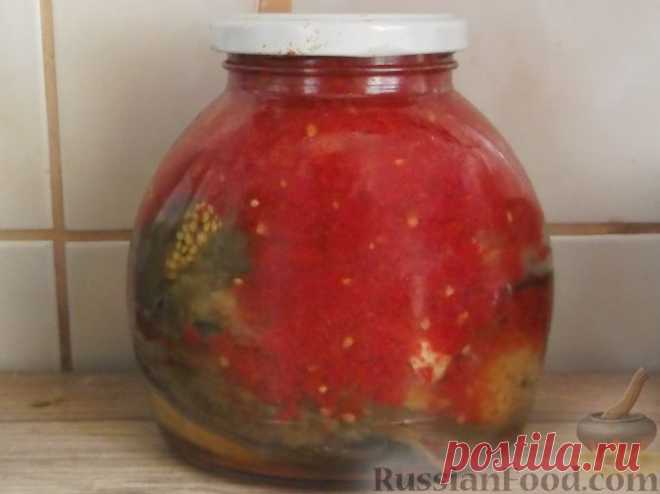 Рецепт: Печеные баклажаны с томатом на RussianFood.com