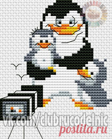 #Детское@clubrucodelnic
#вышивка #схемы #рукоделие #handmade #хомячки #clubrucodelnic #пингвины