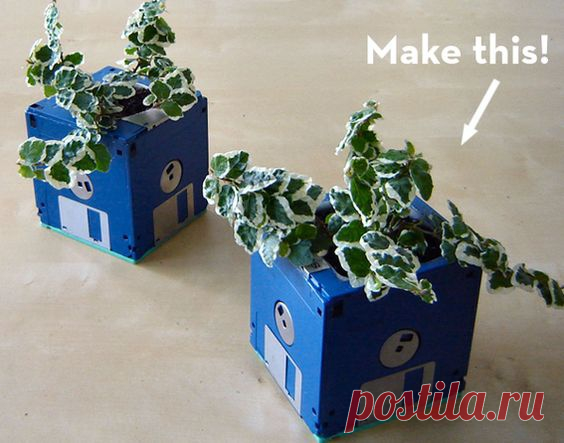 Горшочки из дискет