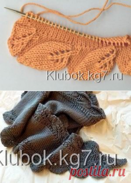 Кайма листьями. МК от Ольги. | Клубок