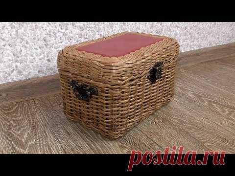 Сундучок из газетных трубочек/Chest made of newspaper tubes