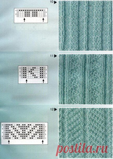 Узоры из лицевых и изнаночных петель