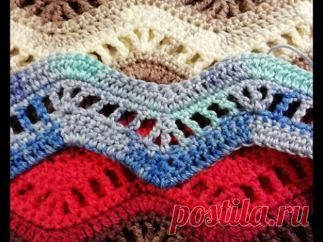 Узор зигзаг крючком которым у меня связан топ. Мастер класс.