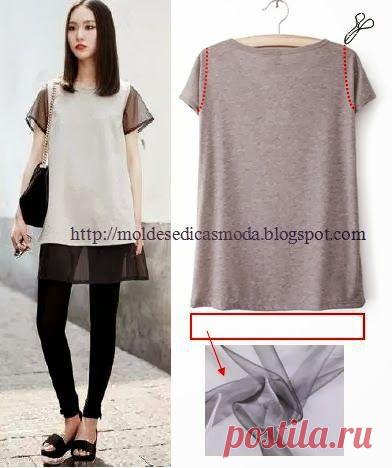Туника из футболки / Тельняшки / Своими руками - выкройки, переделка одежды, декор интерьера своими руками - от ВТОРАЯ УЛИЦА