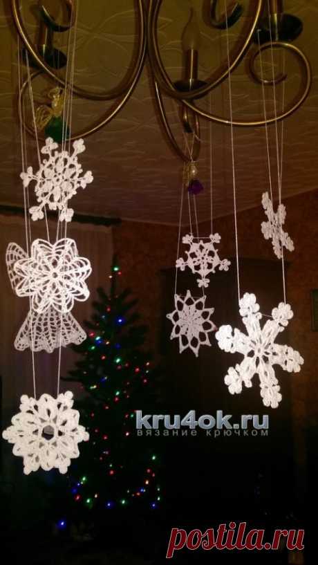Снежинки крючком, 200 схем вязания узоров и видео уроки снежинок