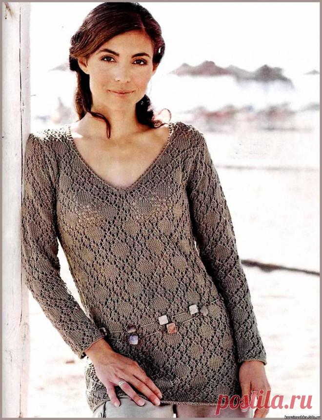 ажурный пуловер.