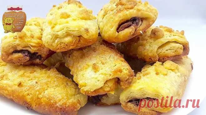 ОЧЕНЬ ВКУСНЫЕ СЛОЙКИ С ШОКОЛАДОМ! Просто, быстро, вкусно! Креативная кухня.