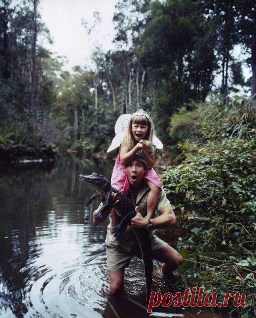Краски мира. Стив Ирвин с дочерью Бинди. Photo by Hugh Stewart.