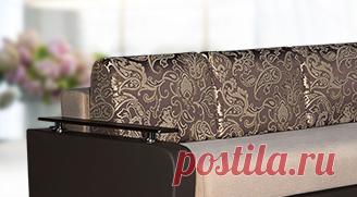 Прямой диван шоколадно - бежевого цвета Марракеш из ткани и искусственной кожи (кожзам), с ящиком для белья Магазины в Москве