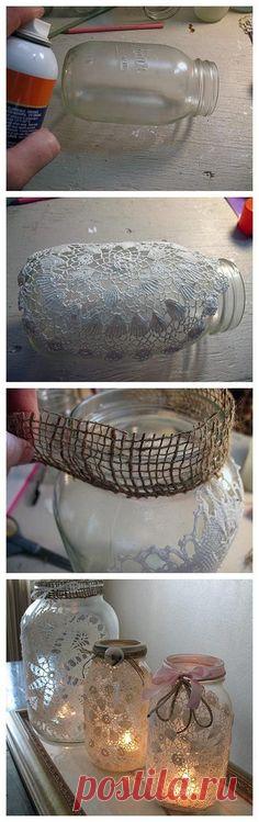 Tutoriales y DIYs: Decorar tarro de cristal