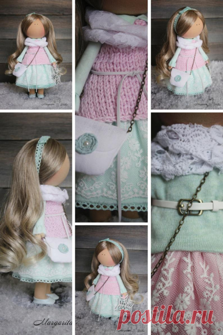 Decor doll blonde pink green Nursery decor Fabric doll Cloth | Etsy