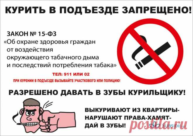 Объявление курить в подъезде запрещено :: скачать картинки