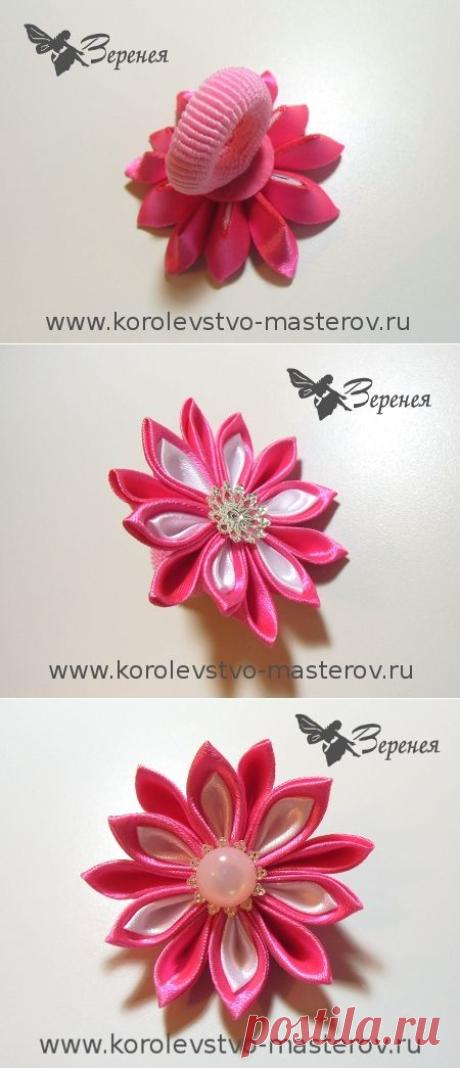 Цветок в технике канзаши