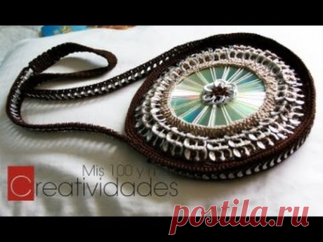 Como hacer un bolso con fichas tutorial: Bolso con CD y anillas parte 3